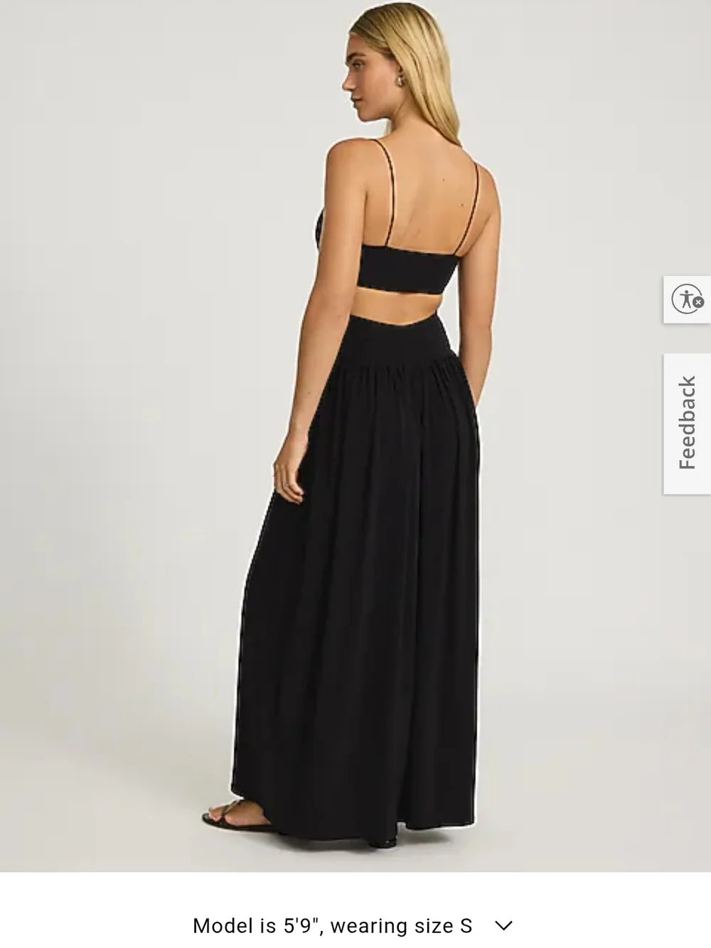 Black Maxi Dress With Cut-out. - Picture 1 of 5